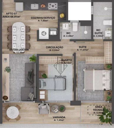 Imagem Apartamentos com varanda / sacada a 140m da praia de Intermares - AP2220