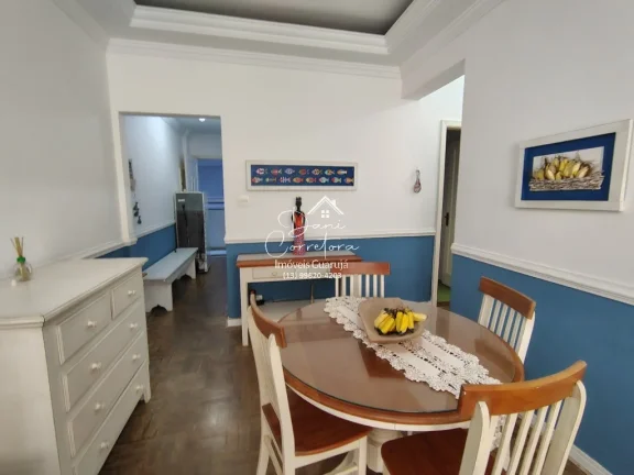 Imagem Apartamento frente mar com linda vista lateral de 2 Quartos em Pitangueiras, Guarujá-SP: 2 Salas, 2 Banheiros, 1 Vaga de Garagem, 75m².