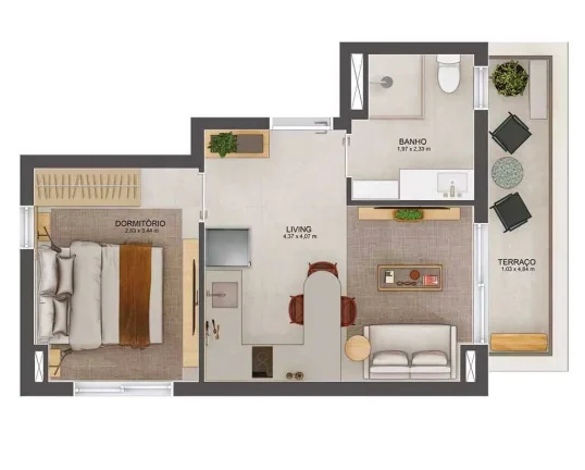 Imagem Apartamento Ibirapuera - 52M², 1 Dorm, Lazer Completo.