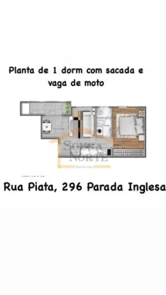 Imagem Apartamento NOVO, 1 dormitório, sacada, sala, cozinha, área de serviço, banheiro social, quintal ...