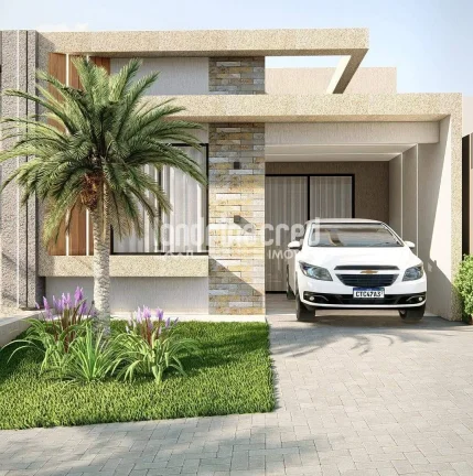 Imagem Casa térrea em construção no Condomínio Morada das Flores – Cambé/PR, 3 dormitórios (1 suíte), 2 banheiros, 1 vaga de garagem, acabamento moderno