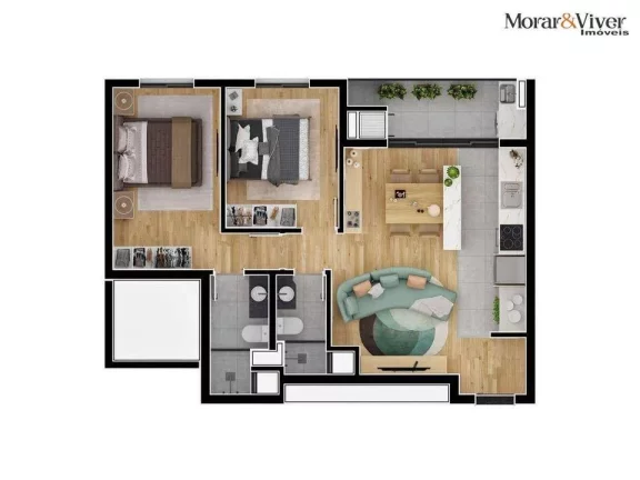 Imagem Loft para Venda em Curitiba, Água Verde, 1 dormitório, 1 banheiro