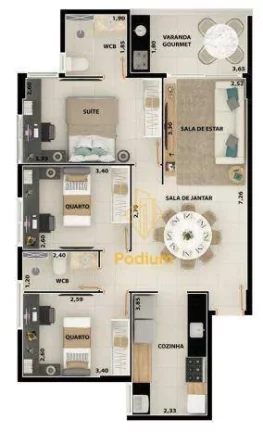 Imagem Apartamentos com varanda gourmet a 300m da praia do Manaíra - AP0096