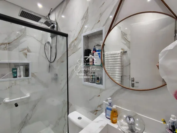 Imagem Imperdível! Apartamento de 2 quartos com suíte e 2 vagas de garagem em Pitangueiras, Guarujá-SP - 78m² de conforto e elegância!
