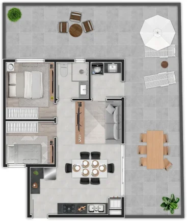 Imagem BOM RETIRO - Apartamento 2 quartos com 1 suíte. 1 vaga. 64,89m².