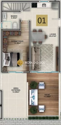 Imagem Allure Residence Apartamento Garden 2 quartos Praia de Bombinhas SC