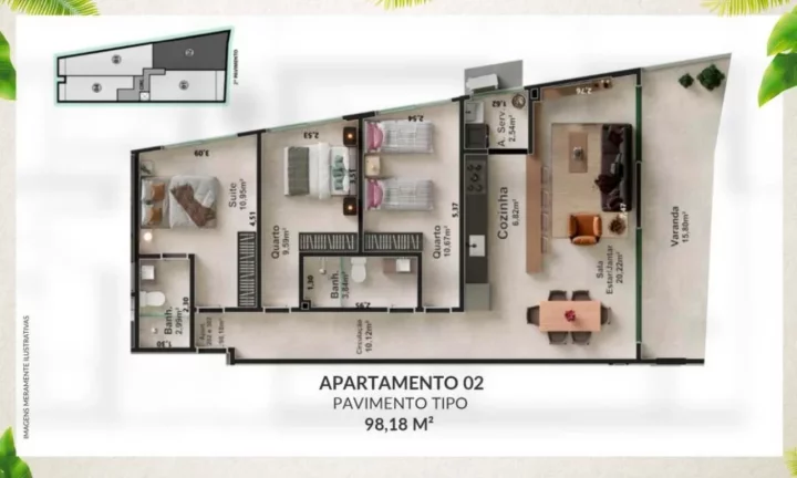 Imagem FRENTE A PRAIA DOS NAMORADOS EM IRIRI - Apartamento com TRÊS quartos!!