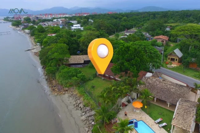 Imagem Locação mensal em Itapoá, Casa frente mar, vista para Baia da Babitonga