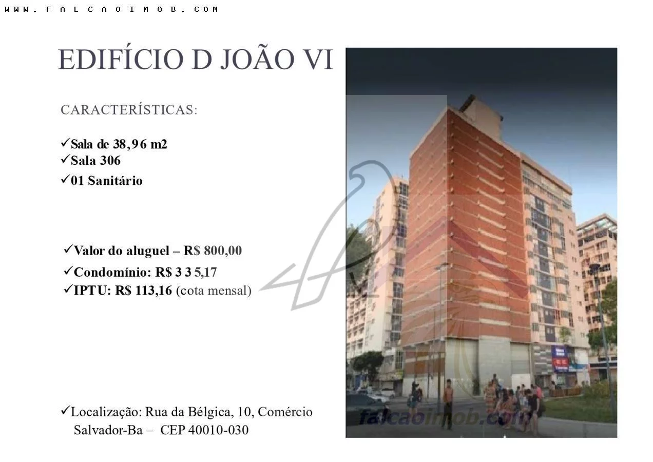 Sala Comercial para Locação em Salvador / BA no bairro Com?(C)rcio