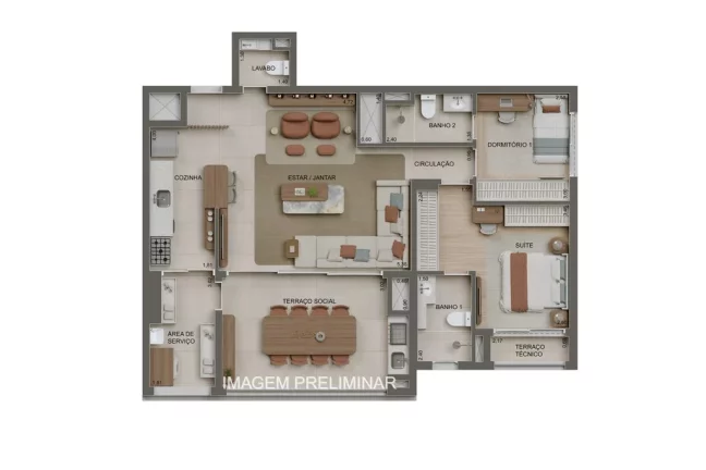 Imagem Imperdível apartamento à venda em Alameda Tatuapé Condomínio Clube Residence, São Paulo-SP - 3 quartos, 1 suíte, 2 banheiros, 1 vaga - 99 m²