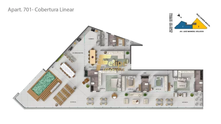 Imagem Apartamento Garden - Tenha o mar aos seus pés e todo o resto bem pertinho! Pré-lançamento na Praia de Camburi! Apartamento estilo
