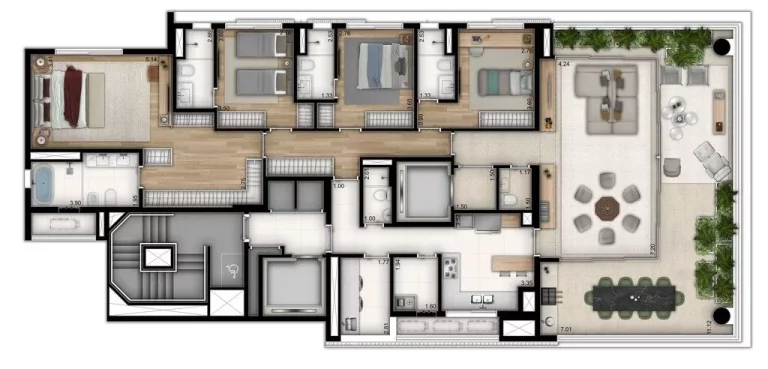 Imagem Apartamento com 4 suítes, 238 m² - Moema