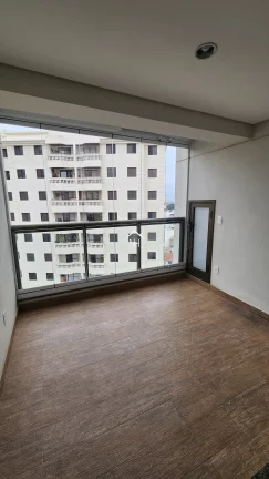 Imagem Studio de 44m com varanda envidraçada, ar condicionado, 1 vaga, área de serviço, sauna, salão de festas, piscina, deck, spa, fitness, churrasqueira