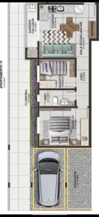 Imagem Apartamento para Venda em São José dos Pinhais, Bom Jesus, 2 dormitórios, 1 banheiro, 1 vaga