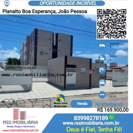 Apartamento à vanda, Boa Esperança. 2 quartos joão pessoa/pb