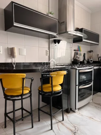 Imagem Apartamento com vista para o Tombo e vista para Astúrias com 3 suítes e 2 vagas no Tombo, Guarujá-SP: 214m² de puro requinte!