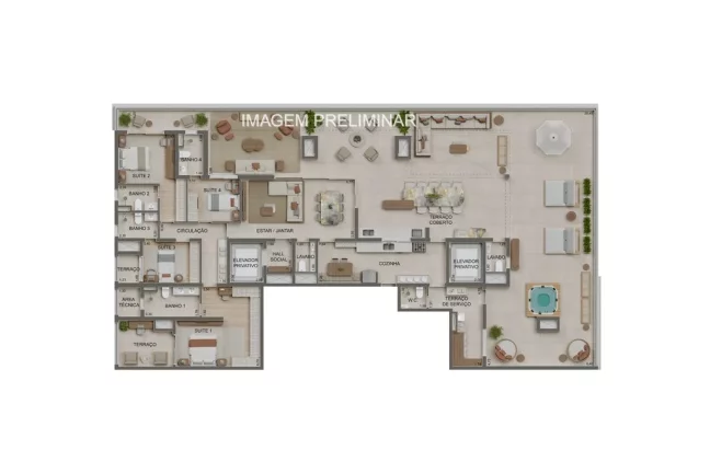 Imagem Apartamento de luxo à venda no Alameda Tatuapé Condomínio Clube Residence, São Paulo-SP, Vila Zilda: 3 quartos, 3 suítes, 4 banheiros, 2 vagas, 147m².