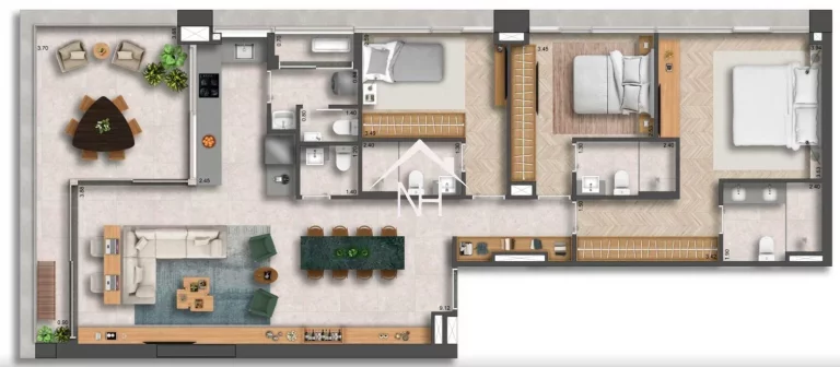 Imagem apartamento no itaim bibi de 134m,3 suítes,terraço,2vagas,salão de festas, solarium, spa, academia, bicicletário, piscina, sauna, bicicletário, lounge