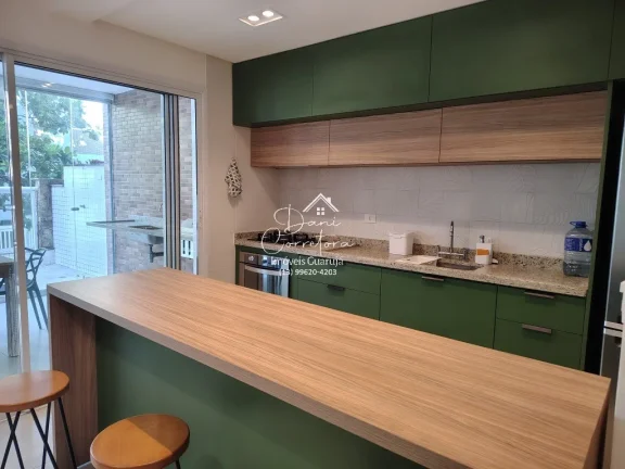 Imagem Imperdível apartamento garden frente mar no Tombo com lazer, 2 quartos, 2 suítes, 2 salas, 3 banheiros, 2 vagas, 150m²!