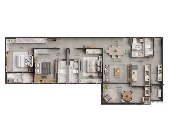 Imagem Apartamento 3 suítes na planta no Renato Gonçalves - Barreiras-BA