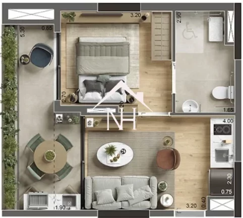 Imagem Studio em frente ao Parque Ibirapuera de 39m c/1 suíte,terraço gourmet,fitness,bicicletário,coworking,piscina,deck,solarium,delivery,espaço gourmet