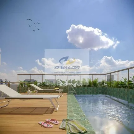 Imagem Vendo Flats de 22 m² a 30 m², unidades com opções de varanda gourmet e 1 vaga