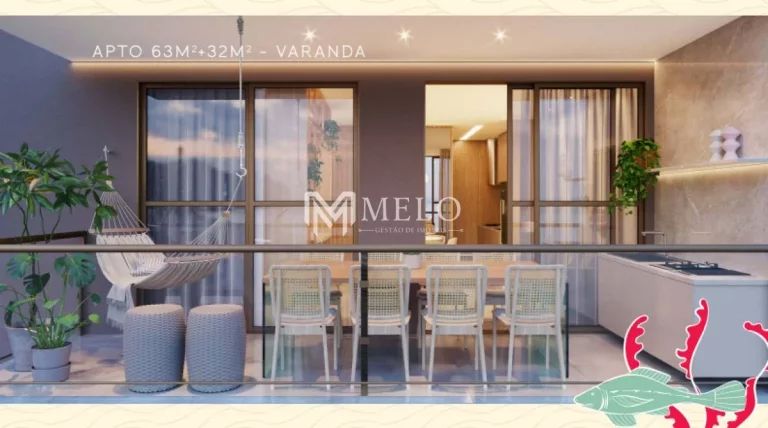Imagem Beach Class Solare - Aptos. com 1 ou 2 quartos (1 suíte), sala e varanda gourmet em Muro Alto..