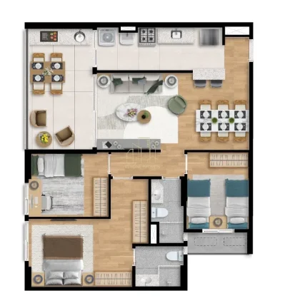 Imagem Apartamento de 3 quartos com suíte e varanda gourmet em Jaguaribe, Salvador-BA: confira essa oportunidade! #ImóveisSalvador #Jaguaribe #ApartamentoVenda