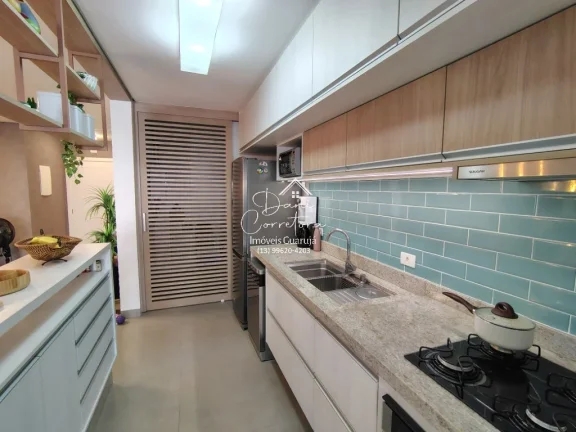 Imagem Apartamento frente mar com lazer, Tombo com 3 Quartos, 3 Suítes, 2 Salas, 4 Banheiros, 3 Vagas de Garagem, 112m²!