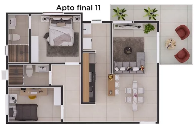 Imagem Apartamento com 2 dorms, Centro, Itanhaém - R$ 315 mil, Cod: 1477