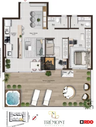 Imagem Apartamento no 6º andar com 120,90m² privativos, 2 quartos sendo 1 suíte! Sala de estar e jantar ...