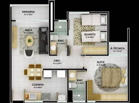 Imagem Apartamento pronto para morar, 2 dormitórios à venda por R$ 287.484,78 - Cond. RESERVA TROPICAL HELICÔNIA - Uruguai -Teresina/PI, próx. à UNINOVAFAPI