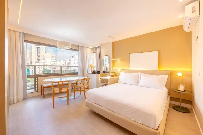 Imagem Apartamento 29M², 1Q, 1 Banheiro, Churrasqueira, Piscina, Piscina no Rooftop, Salão de Jogos, Terraço, Lounge, Deck Molhado, Split, Lounge, Lavanderia