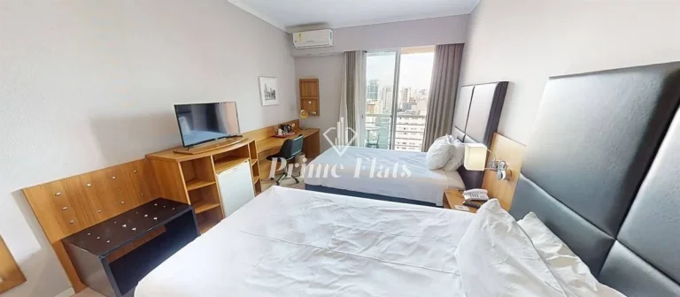 Imagem Flat disponível para locação no Comfort Ibirapuera, com 26m², 1 dormitório e 1 vaga de garagem