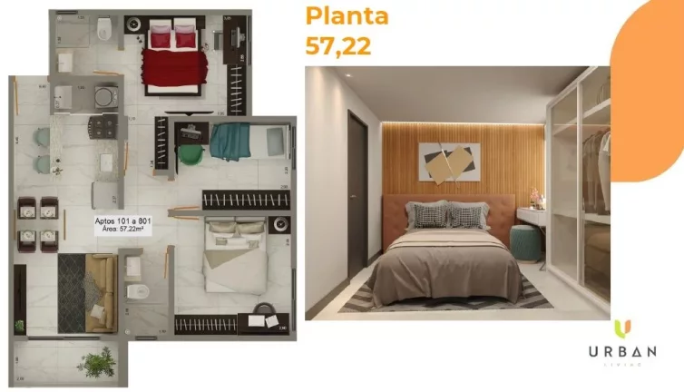 Imagem Apartamento com 2 dormitórios à venda, 46 m² por R$ 272.864,97 - Tambiá - João Pessoa/PB