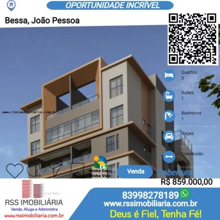 Cobertura com 3 Quartos á venda no Bessa, João Pessoa/PB