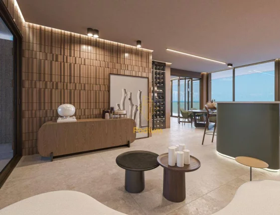 Imagem Apartamento térreo com área privativa em L a 115m da praia de Areia Dourada / Cabedelo - AP1159