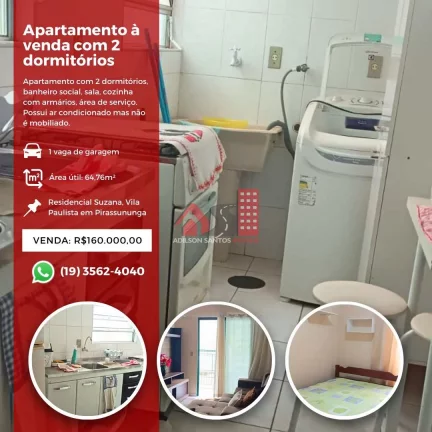 Apartamento com 2 dorms, Vila Paulista, Pirassununga - R$ 160 mil, Cod: 156