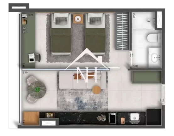 Imagem studio de 33m na vila mariana c/ dormitório e varanda,churrasqueira,cinema,piscina,salão de jogos,bicicletário,coworking,pet place,lavanderia,fitness