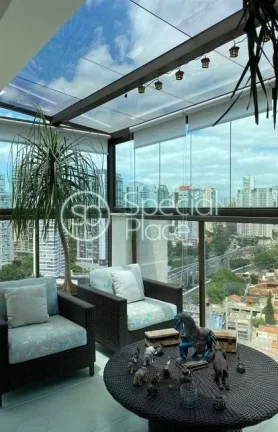 Imagem Excelente cobertura com 240m² no Brooklin A piscina e área gourmet ficam no primeiro pavimento o q...