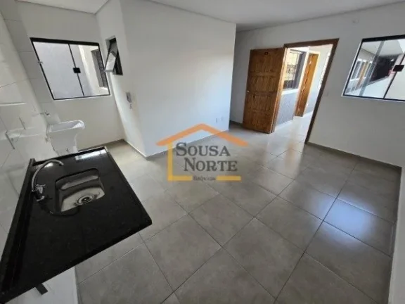 Imagem Apartamento com 42,20m², 2 dormitórios, banheiro, sala com varanda, cozinha e área de serviço. O...