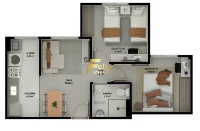 Imagem NOVO EMPREENDIMENTO IMOBILIÁRIO APARTAMENTO DE 02 QUATOS, SENDO 01 SUÍTE À VENDA EM PLANALTO DE CARAPINA, NA SERRA/ES!