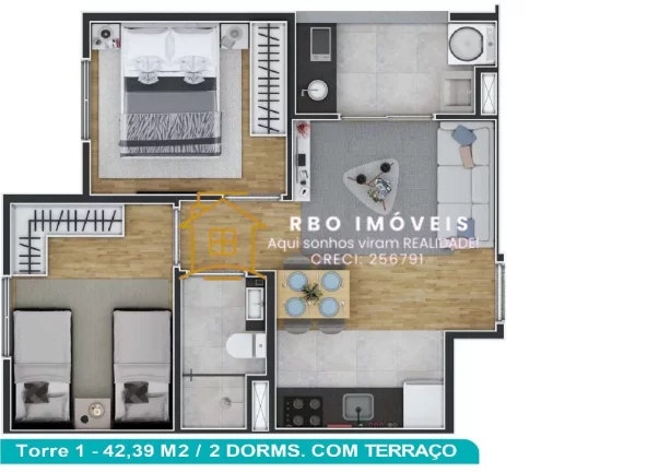 Imagem Griffe Clube Itapevi Lançamento | Apartamento de 2 Dormitórios + Amplo Escritório. com varanda em Itapevi