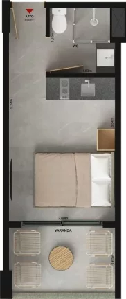 Imagem Studio à venda, 19 m² por R$ 417.164,99 - Bessa - João Pessoa/PB
