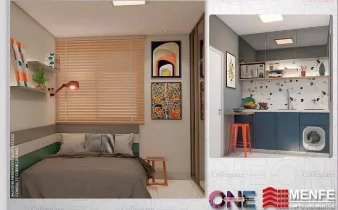 Imagem Studio à venda, no Collegiate ONE Barbacena, em Barbacena, São Sebastião, com 1 quarto, 21m2