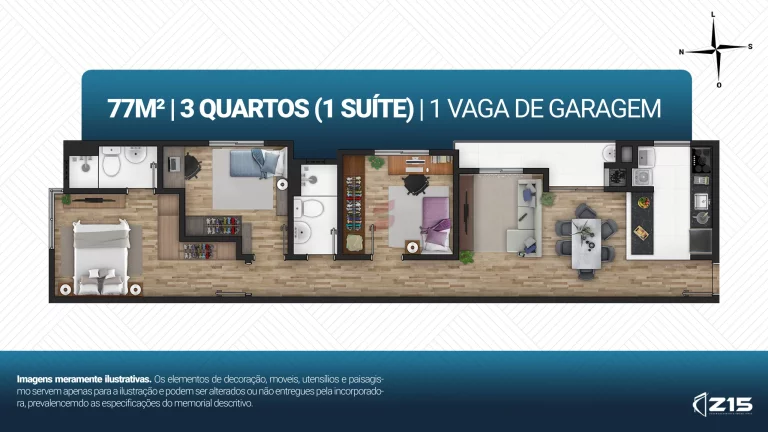 Imagem APARTAMENTO com 3 dormitórios à venda com 94.84m² por R$ 586.195,02 no bairro Centro - PINHAIS / PR