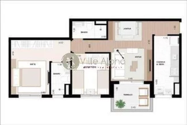 Imagem Apartamento a venda no bairro da Pompéia em Santos