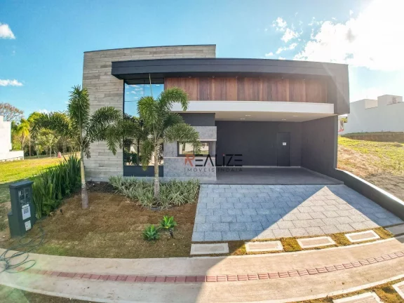 Imagem Casa moderna com 3 suítes e escritório à venda, 194 m² por R$ 1.790.000 - Condomínio London Park - Indaiatuba/SP