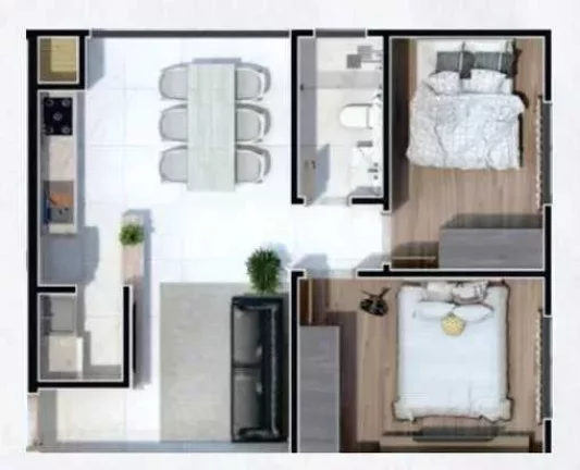 Imagem Apartamento com 2 dormitórios e 1 vaga de garagem em Indaial- SC