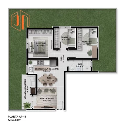 Imagem Apartamento para Venda em São José dos Pinhais, Santo Antônio, 3 dormitórios, 1 banheiro, 1 vaga